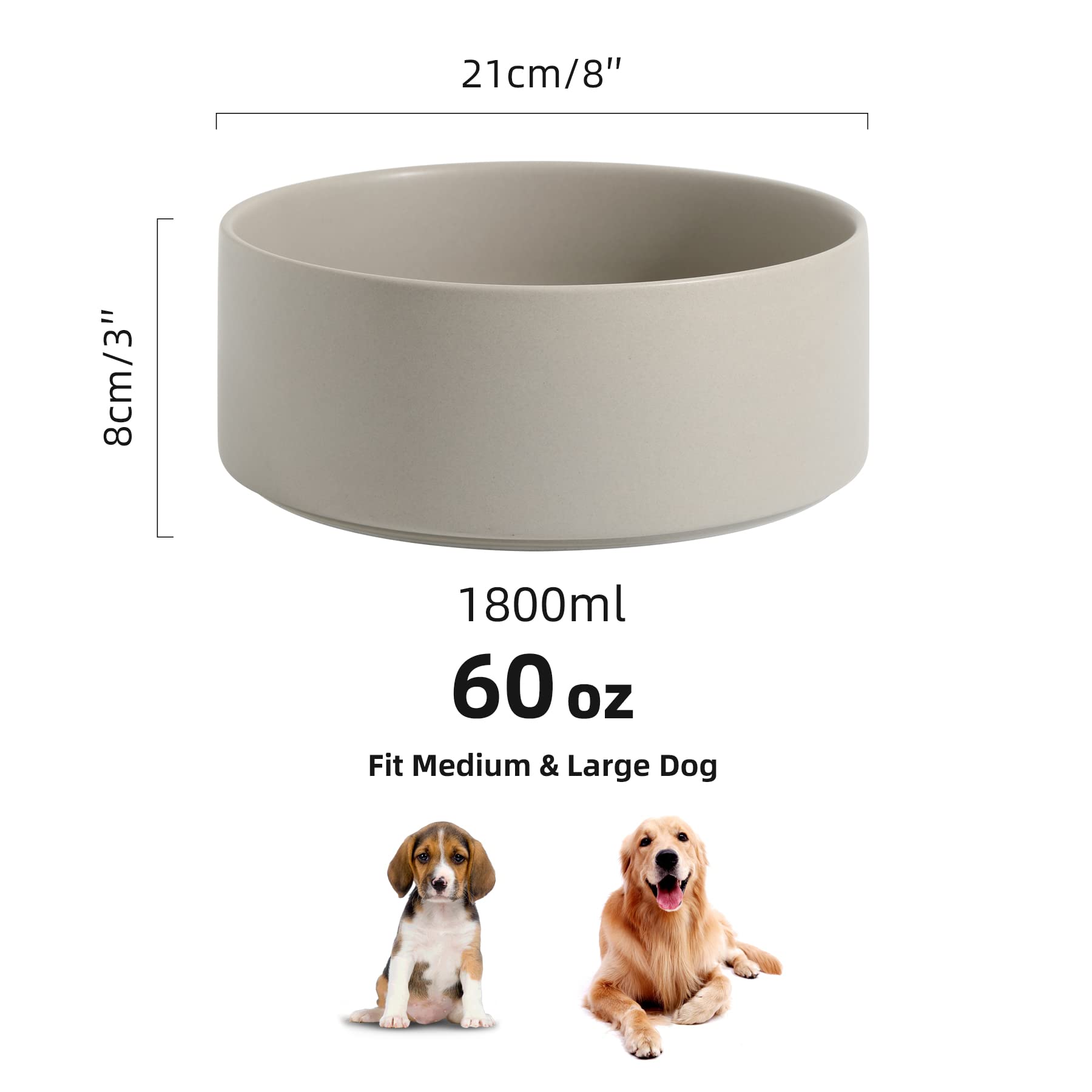 Bol chien Havniva grande capacité 60oz, parfait pour gros chiens.