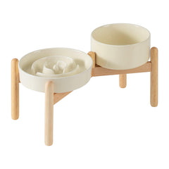 Bol ralentisseur Havniva sur socle bois, repas plus calmes pour chien.