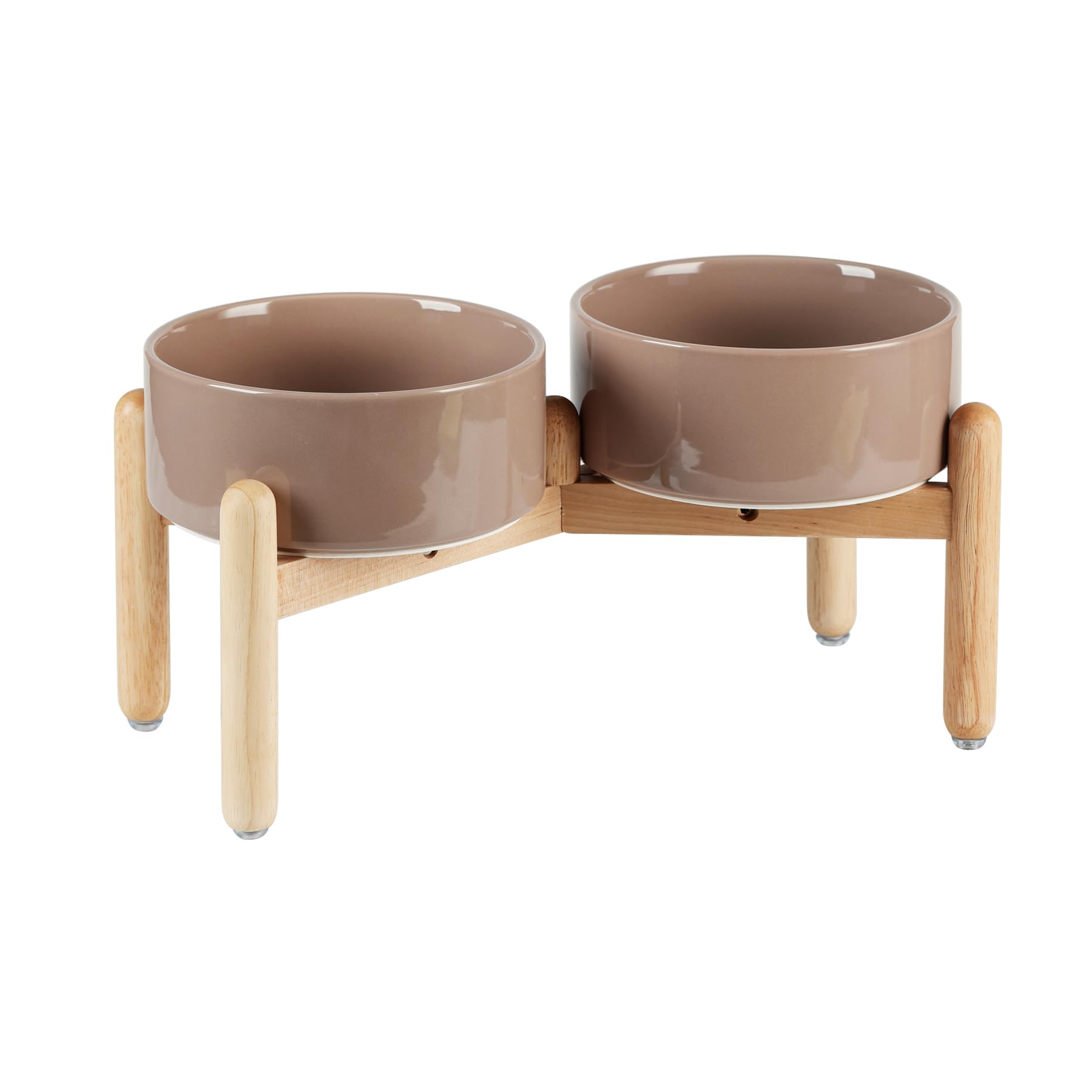 Bol ceramique sureleve Havniva avec support bois, repas ergonomique pour chien moyen.