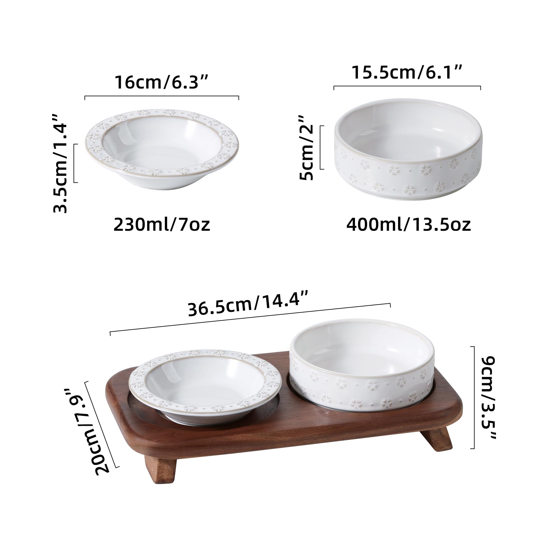Support en acacia Havniva, hauteur ergonomique pour soulager le cou lors des repas.