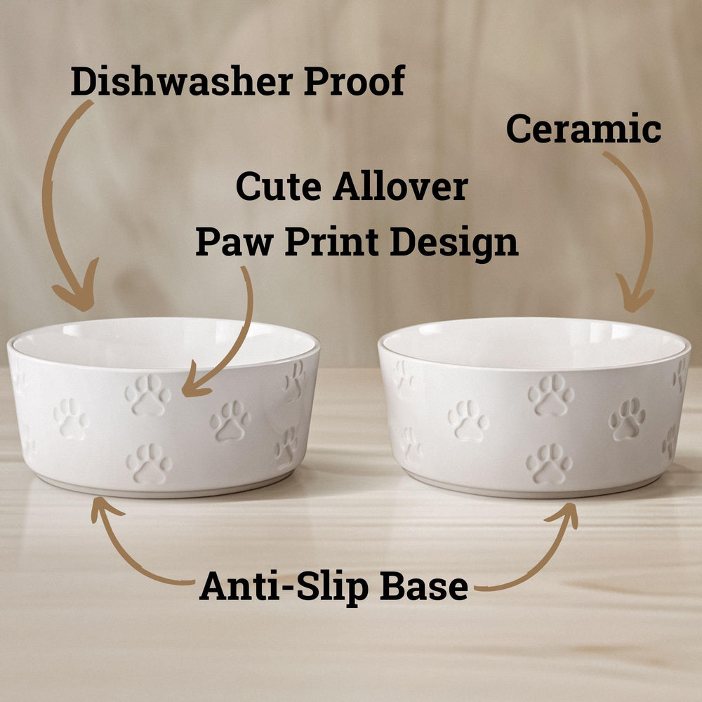 HB Design Co bol chien ceramique impressions pattes, touche décorative