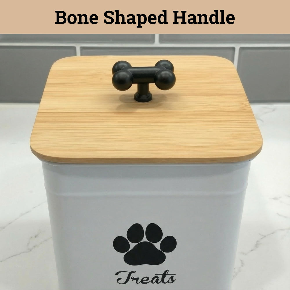 HB Design Co design blanc poudre conteneur biscuits chien