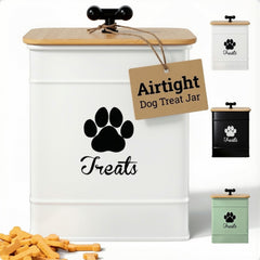 HB Design Co conteneur gateries chien etanche avec couvercle bambou, pratique