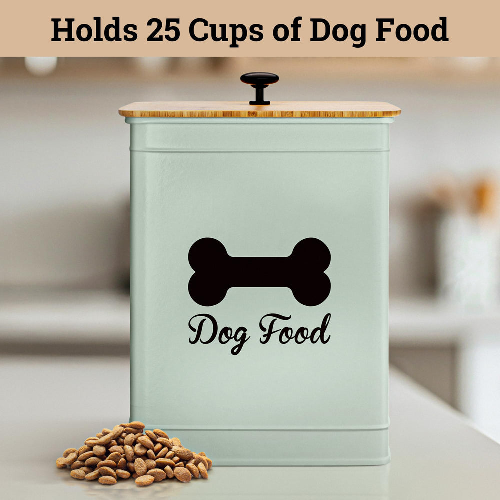 HB Design Co Conteneur nourriture chien finition vert sauge mate décoratif et pratique