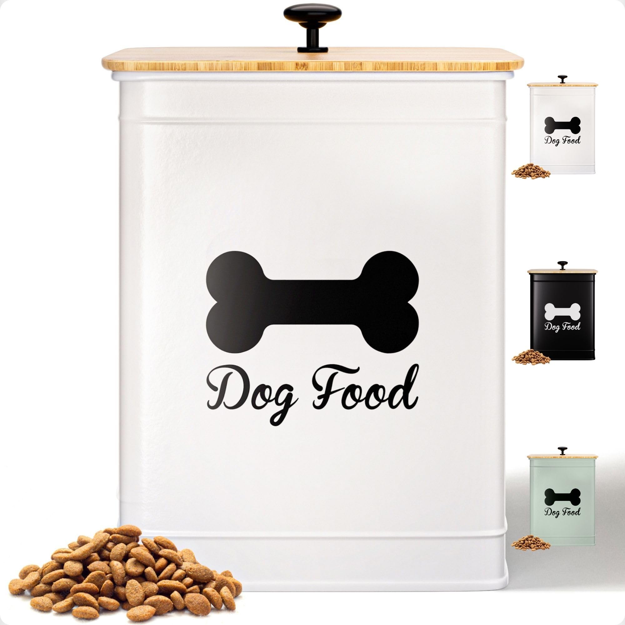 HB Design Co conteneur nourriture chien hermétique avec couvercle bambou, pratique et frais