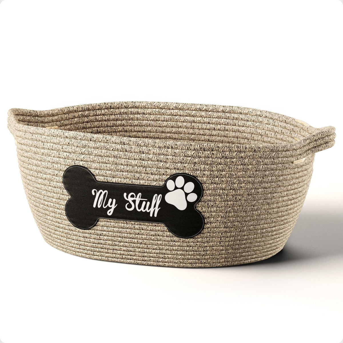 HB Design Co Panier à jouets chien en corde coton, rangement durable.