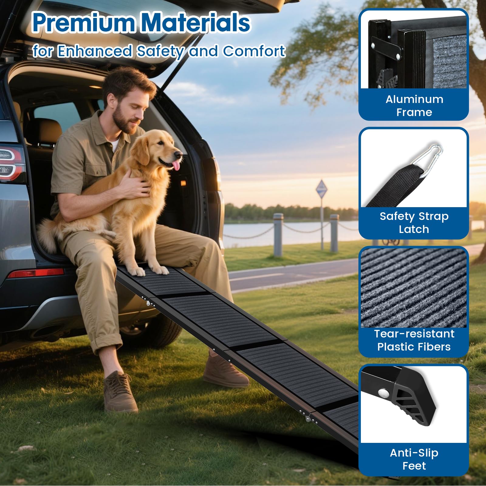 Compatible voiture, SUV et camion, rampes polyvalentes pour voyages.