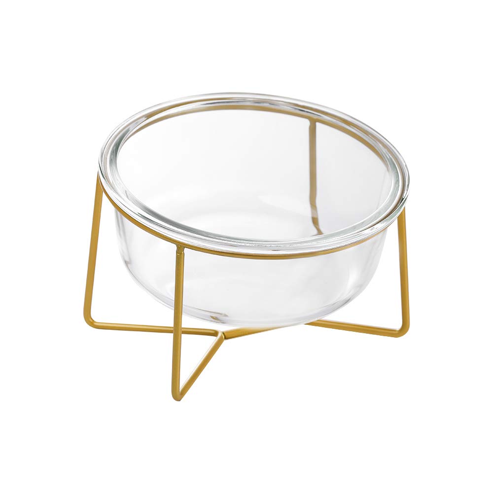 Bol chat chien incliné en verre par HCHLQLZ, confort et posture idéale.