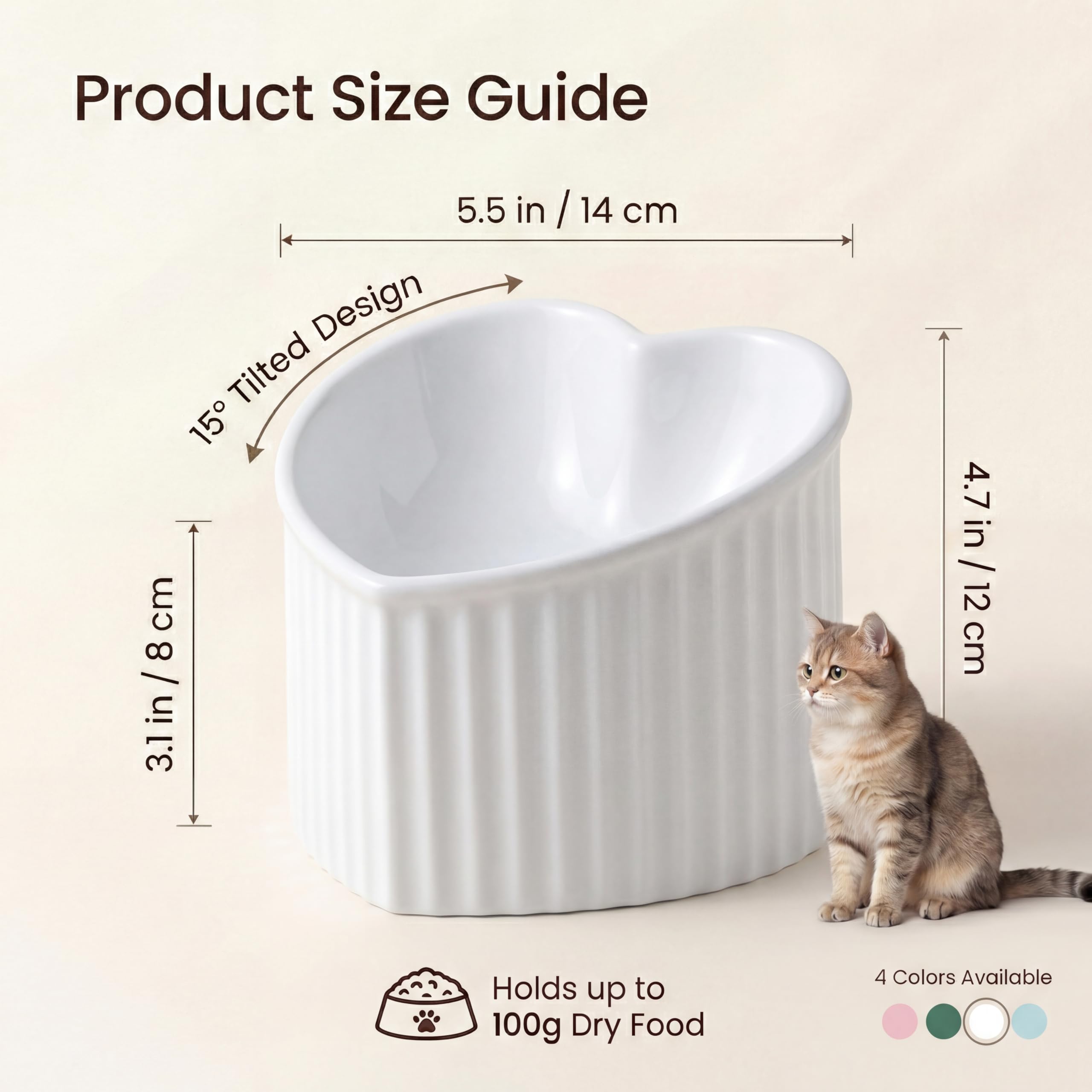 Bol chat surélevé HCHLQLZ hauteur réglable adaptée à la morphologie du chat.