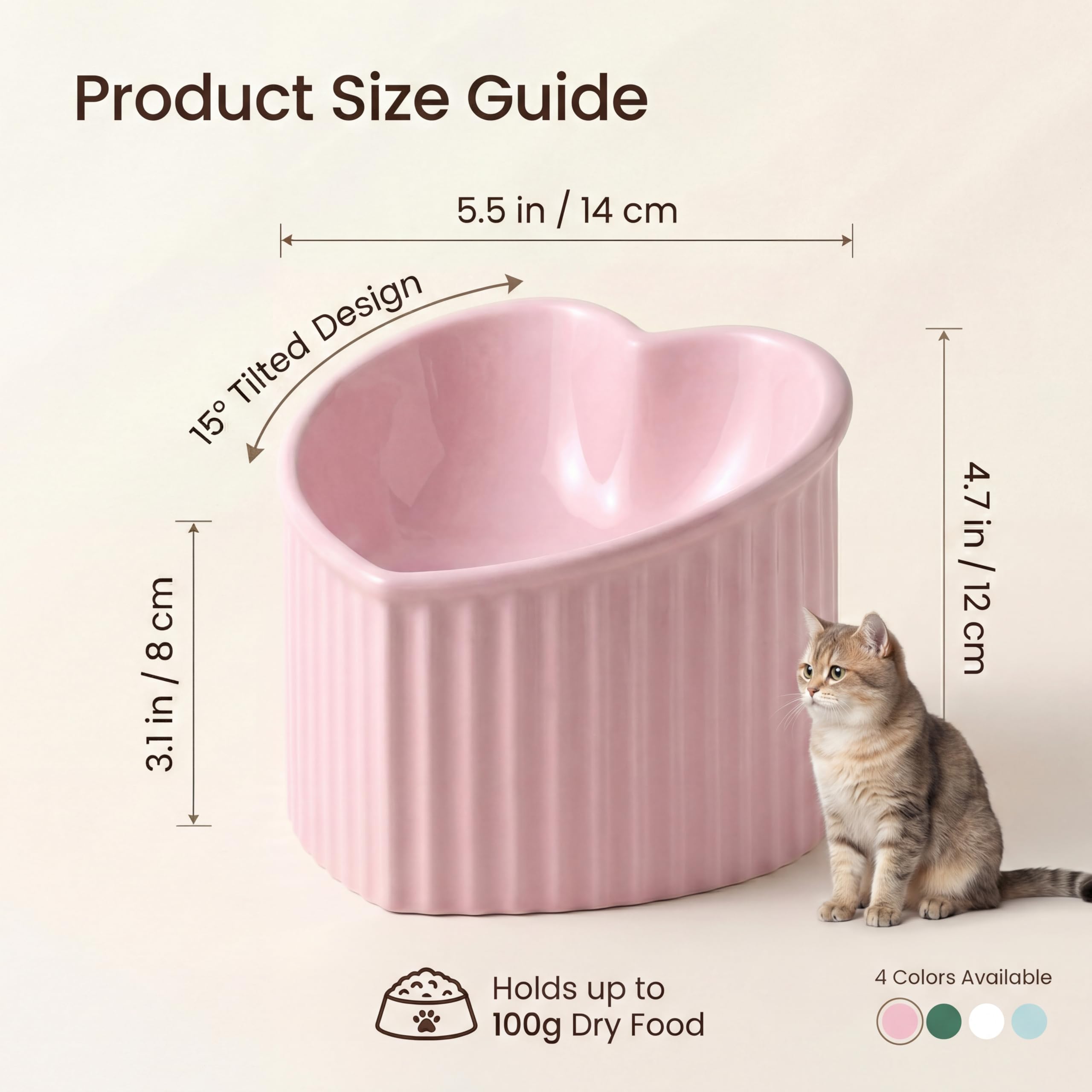 HCHLQLZ gamelle chat rose centre la nourriture pour eviter les debordements.