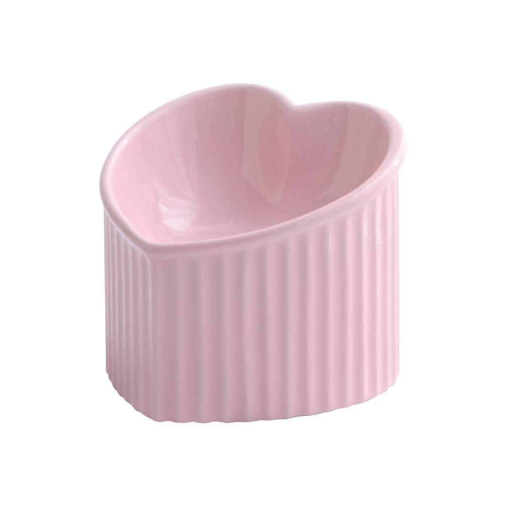 HCHLQLZ gamelle chat rose sur elevée incline pour une posture confortable.