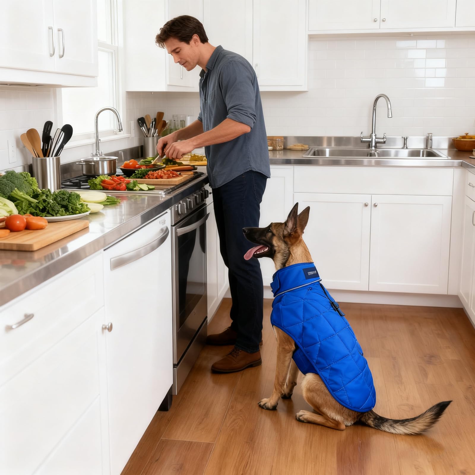 Gilet poids HCHYEY bleu, entretien pratique et nettoyage rapide.