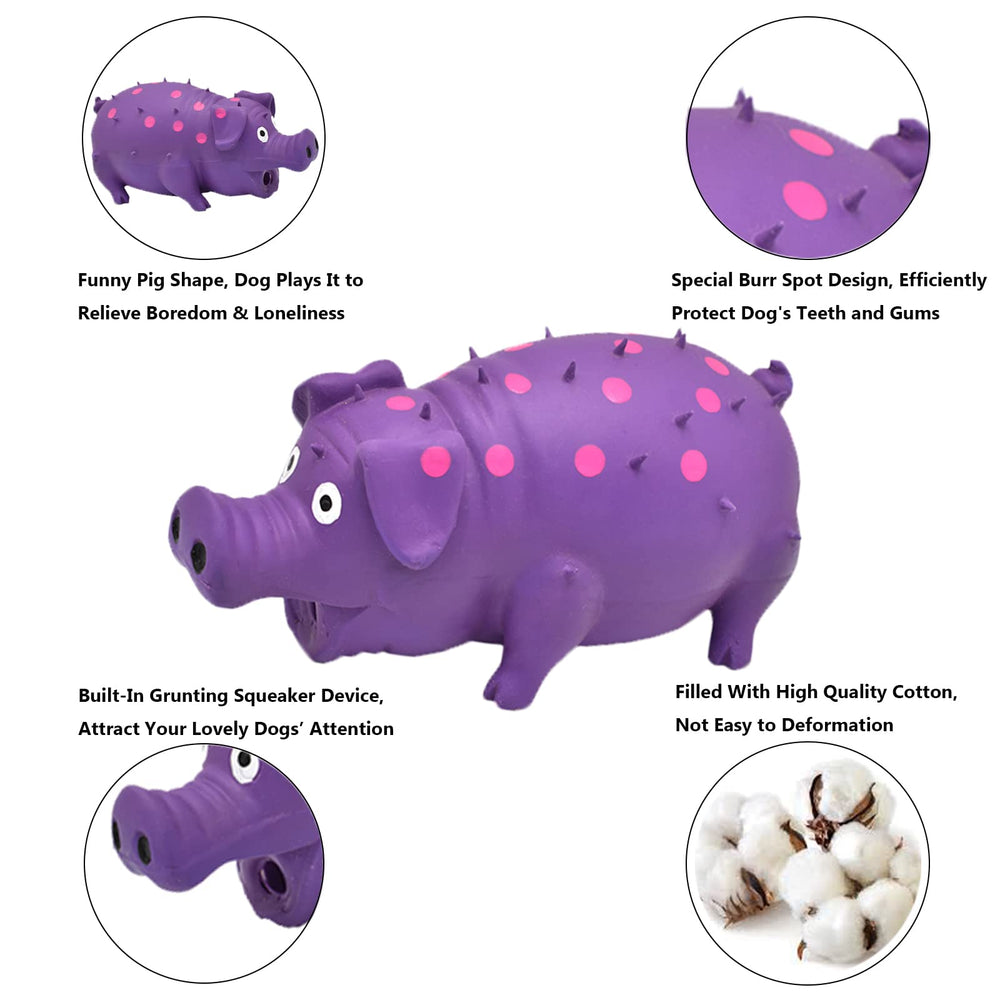 Cochon-latex durable bleu, conçu pour résister aux mordillements répétés.