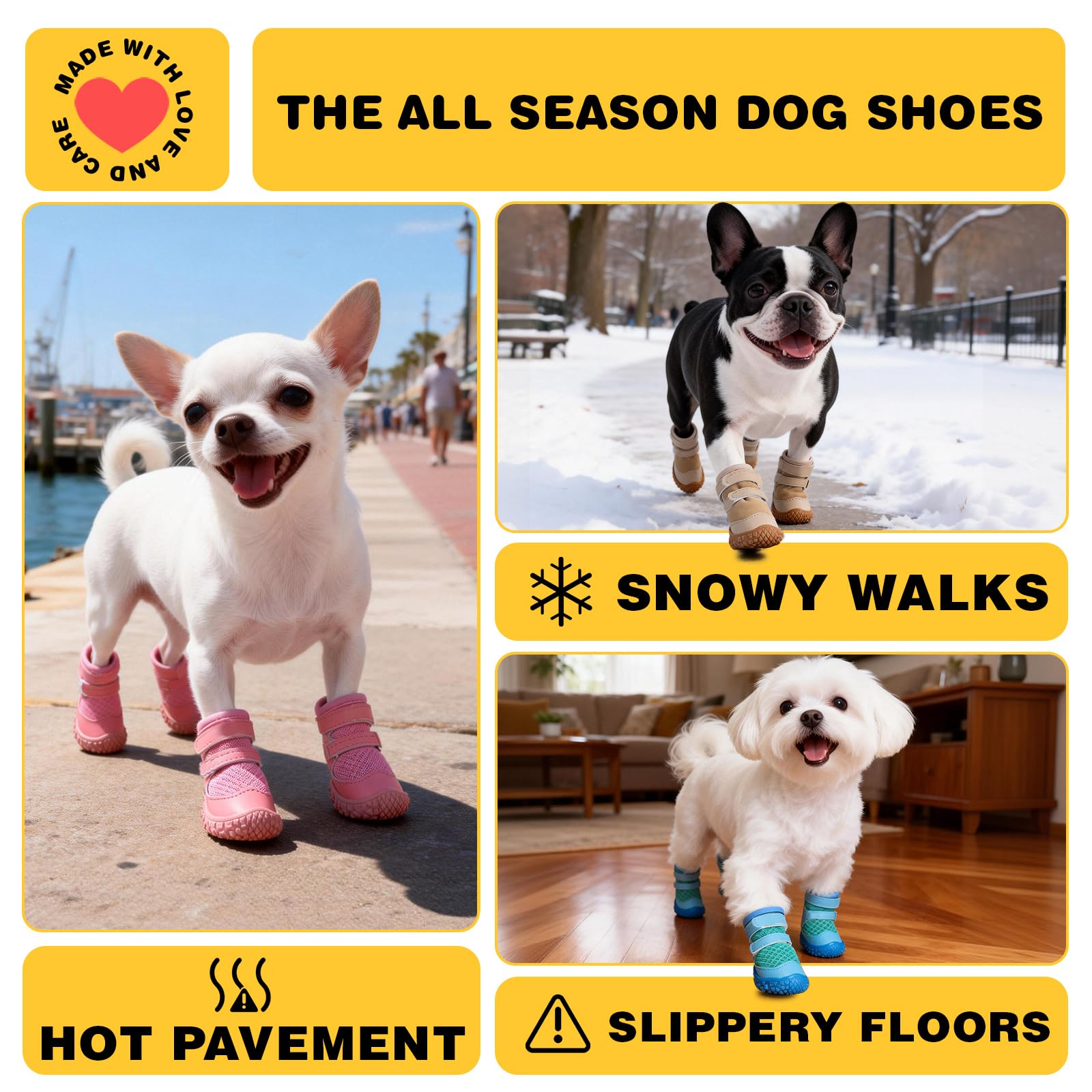 Chaussures anti dérapantes hcpet pour chien, meilleure adhérence lors des promenades