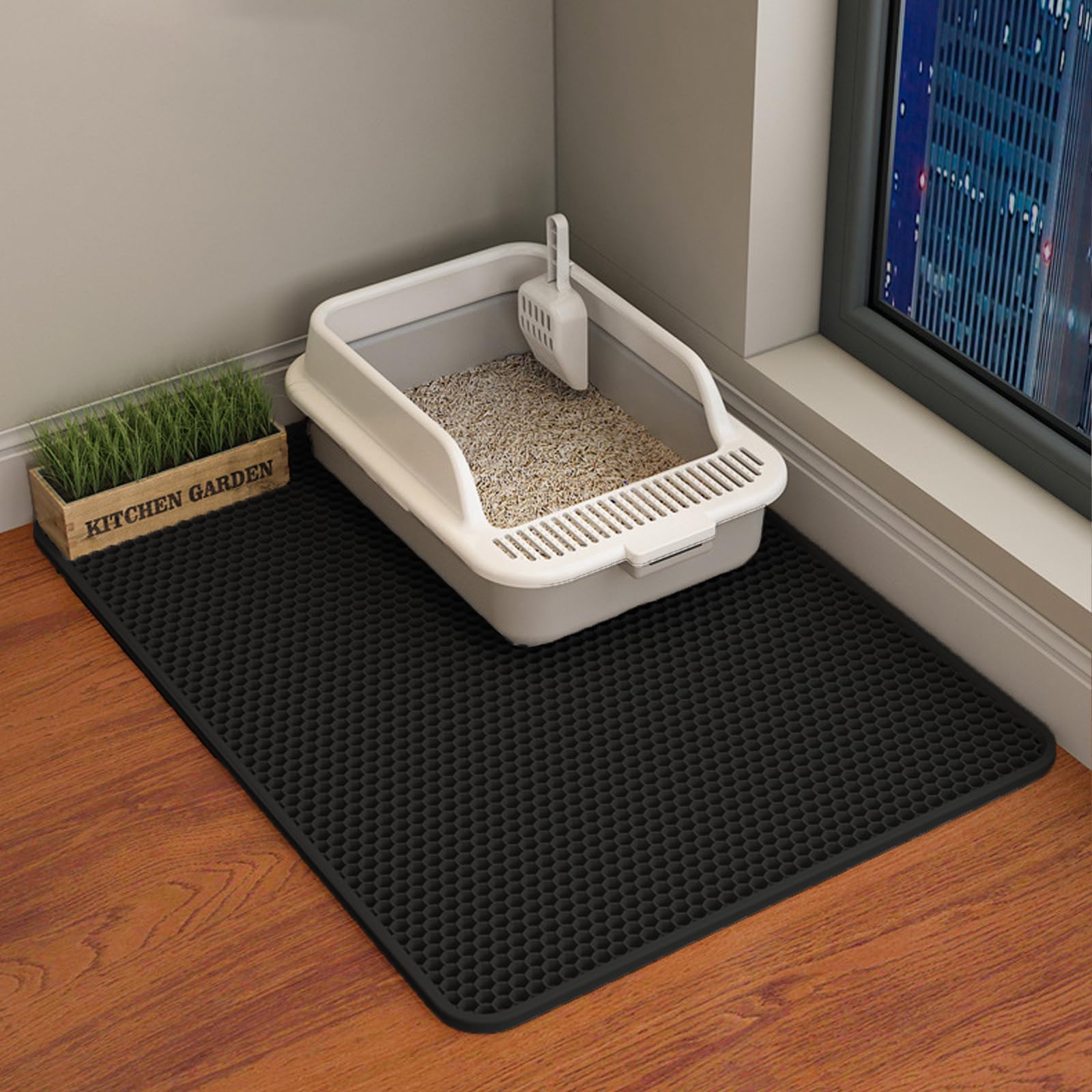 HCY&WLD tapis double couche avec grille grande capture les grains