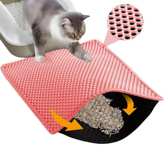 HCY&WLD Tapis-litière Honeycomb Double Layer : capture efficace des granulés hors du bac