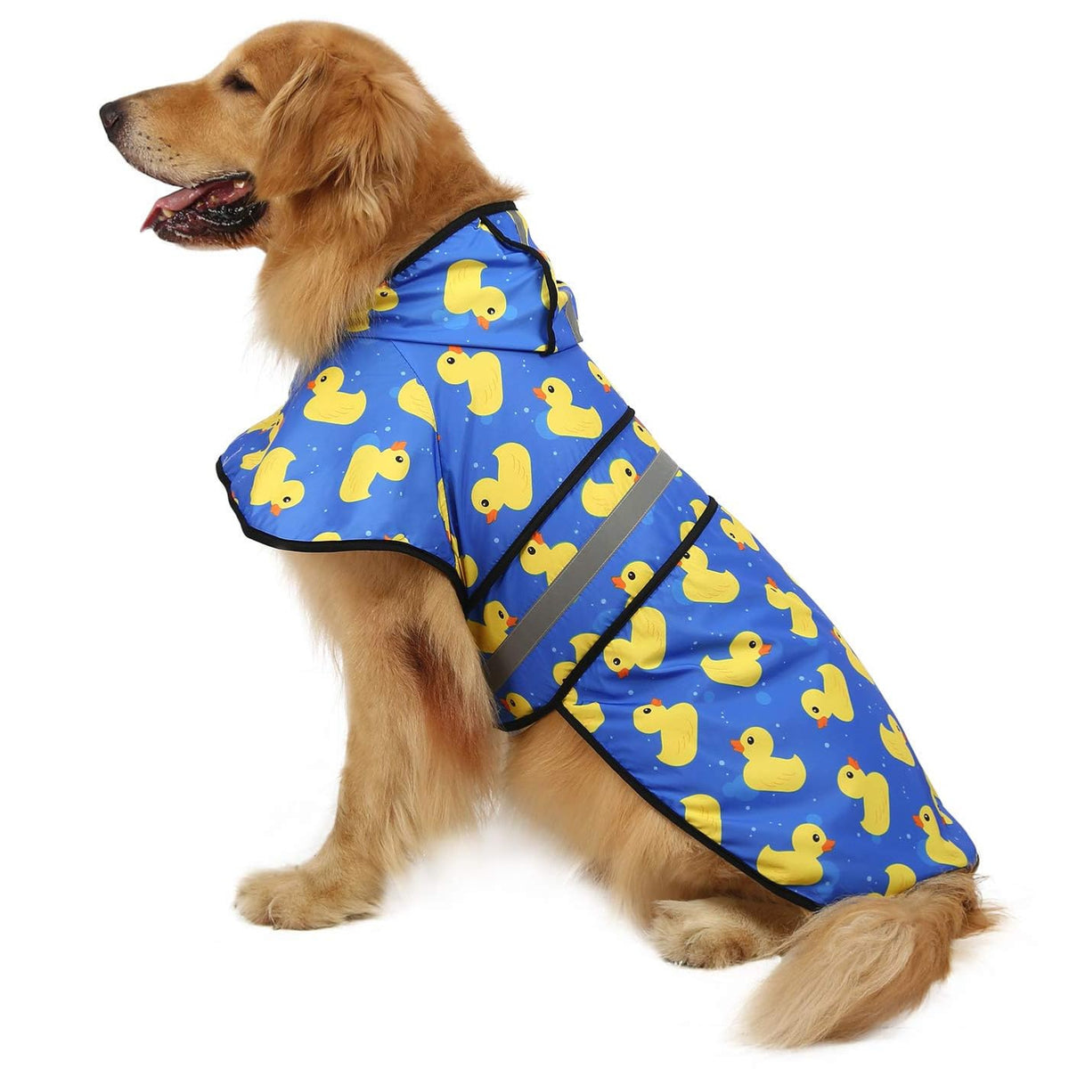 HDE Chien imperméable avec capuche réfléchissante pour sorties nocturnes sûres.