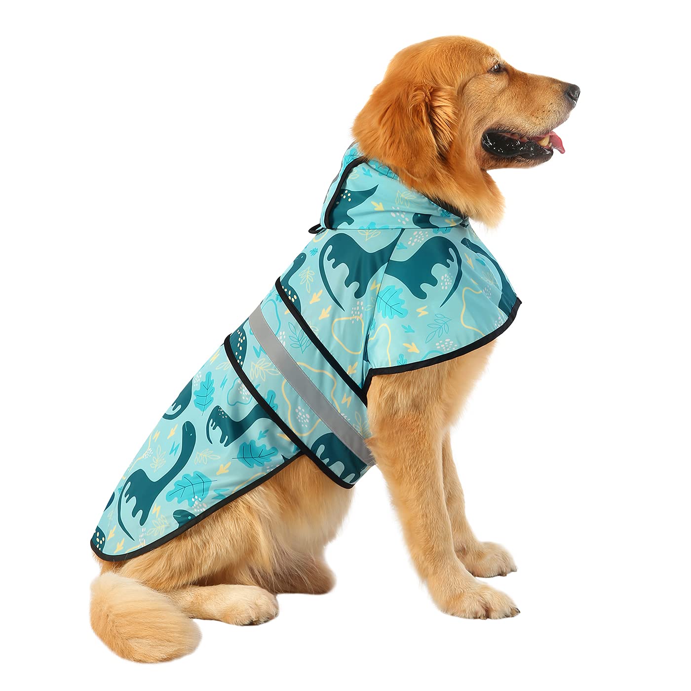 HDE manteau imperméable dinosaure pour chien doté capuche réfléchissante.