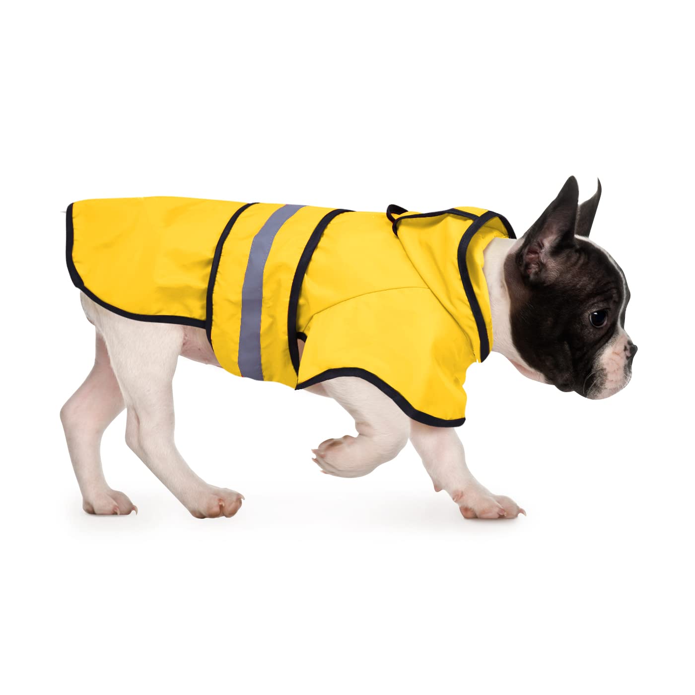HDE manteau pluie chien capuche jaune, protection contre la pluie et haute visibilité.