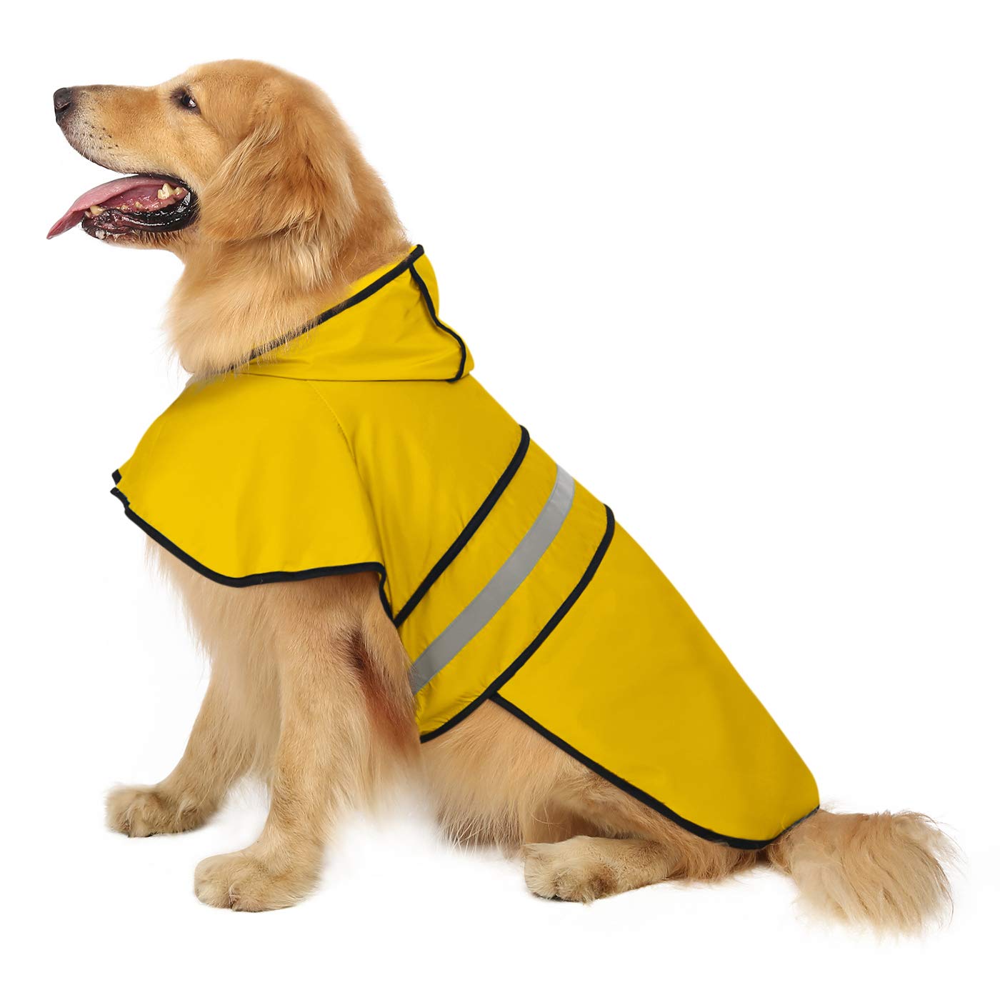 Manteau pour chien HDE avec capuche réfléchissante pour sécurité nocturne.
