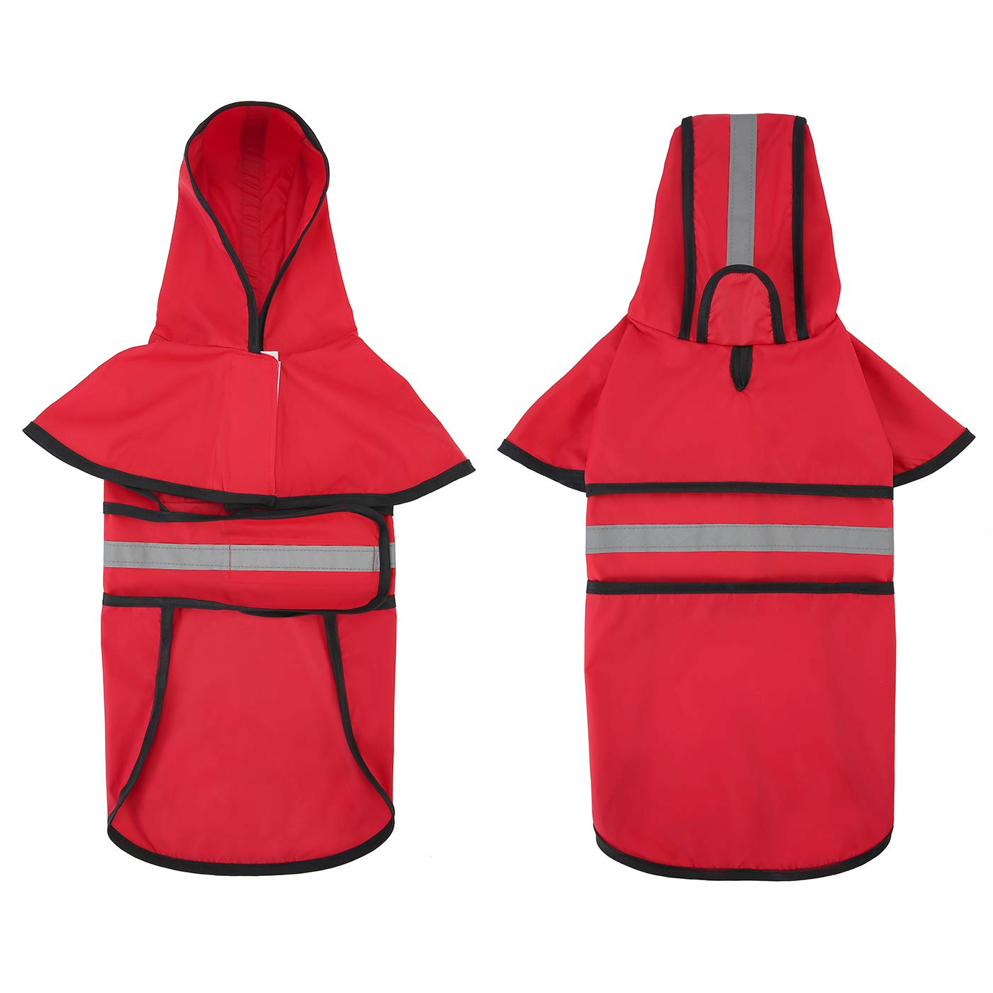 HDE poncho-pluie avec anneau-laisse permet d'attacher la laisse rapidement.