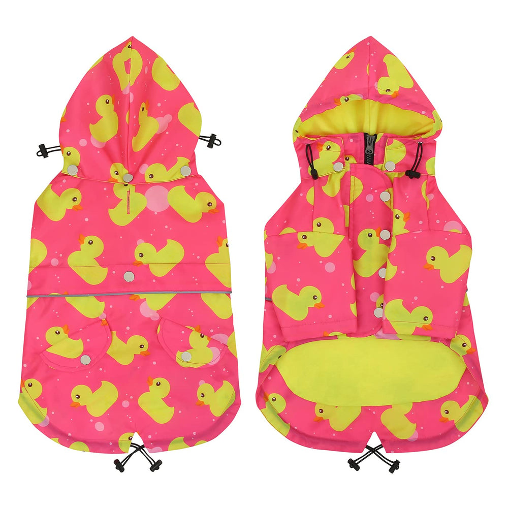 HDE manteau chien capuche et poches, rangement pratique pour petites sorties.