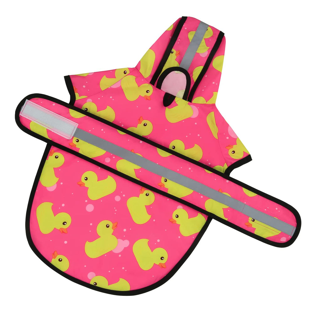 HDE manteau chien capuche réfléchissante canards-rose taille-xl adaptée aux grands chiens.