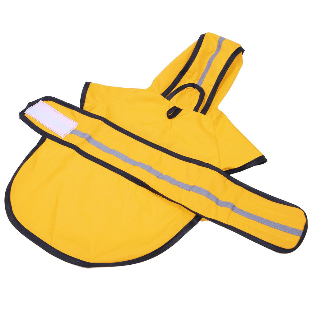 Manteau imperméable HDE chien jaune, sécurité et confort pour sorties nocturnes.