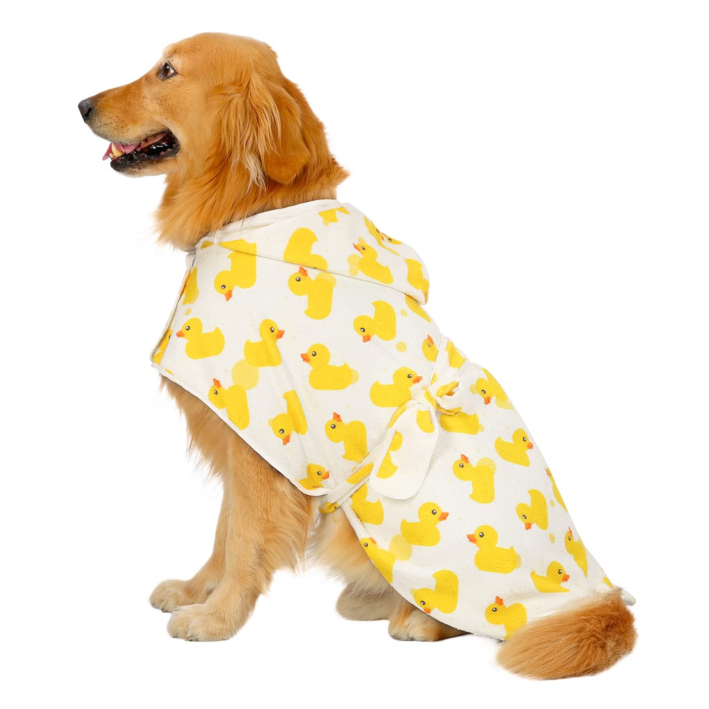 HDE peignoir bain chien absorbant, absorption rapide pour un retour rapide sur canapé.