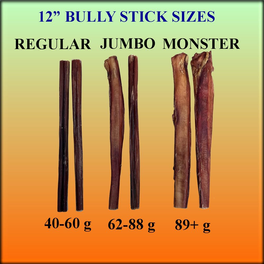 HDP Jumbo Bully Sticks 12-pouces: nettoyage-dents-naturel grâce à la mastication.
