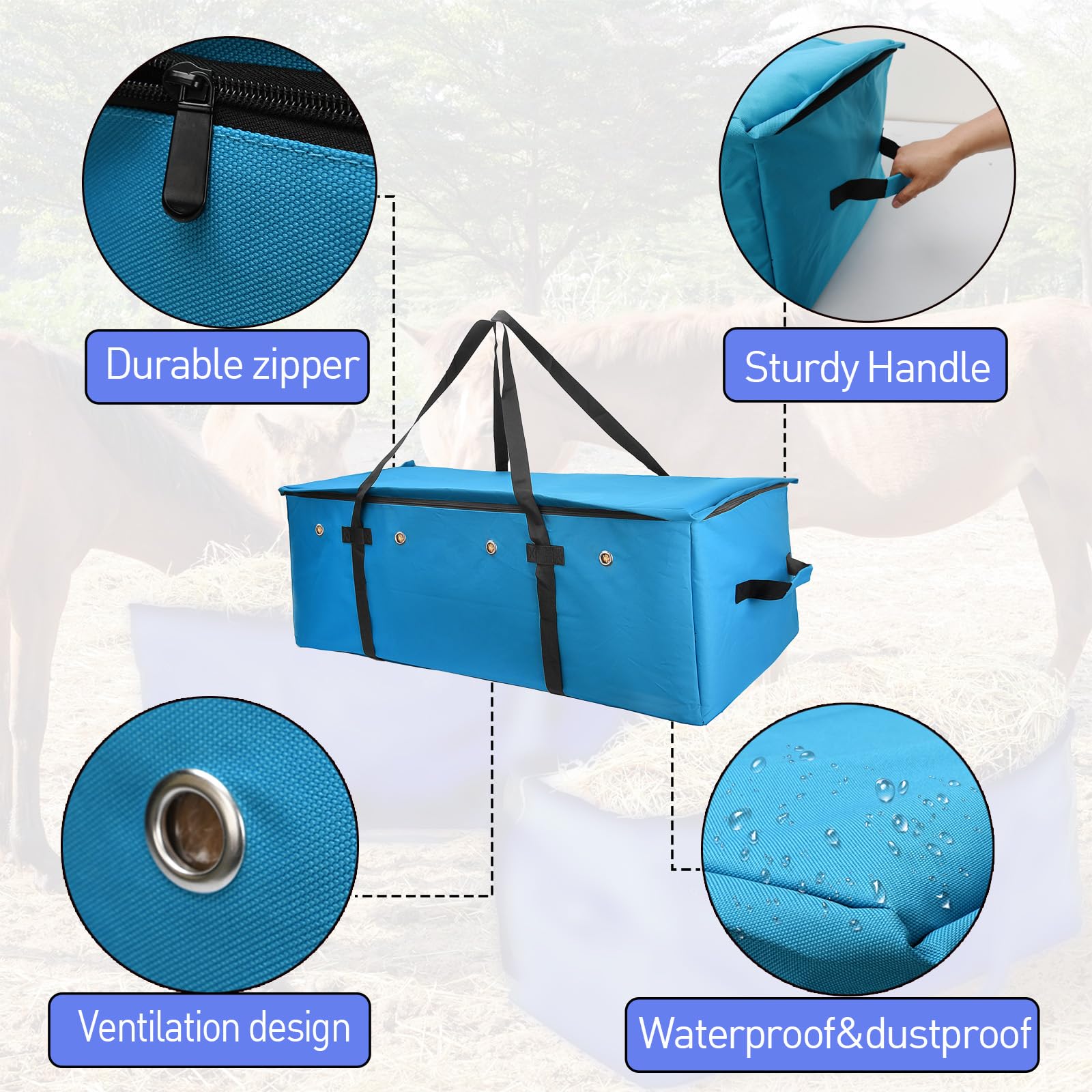 HDYEGY sac stockage foin 1200D – matériau robuste pour un usage durable.