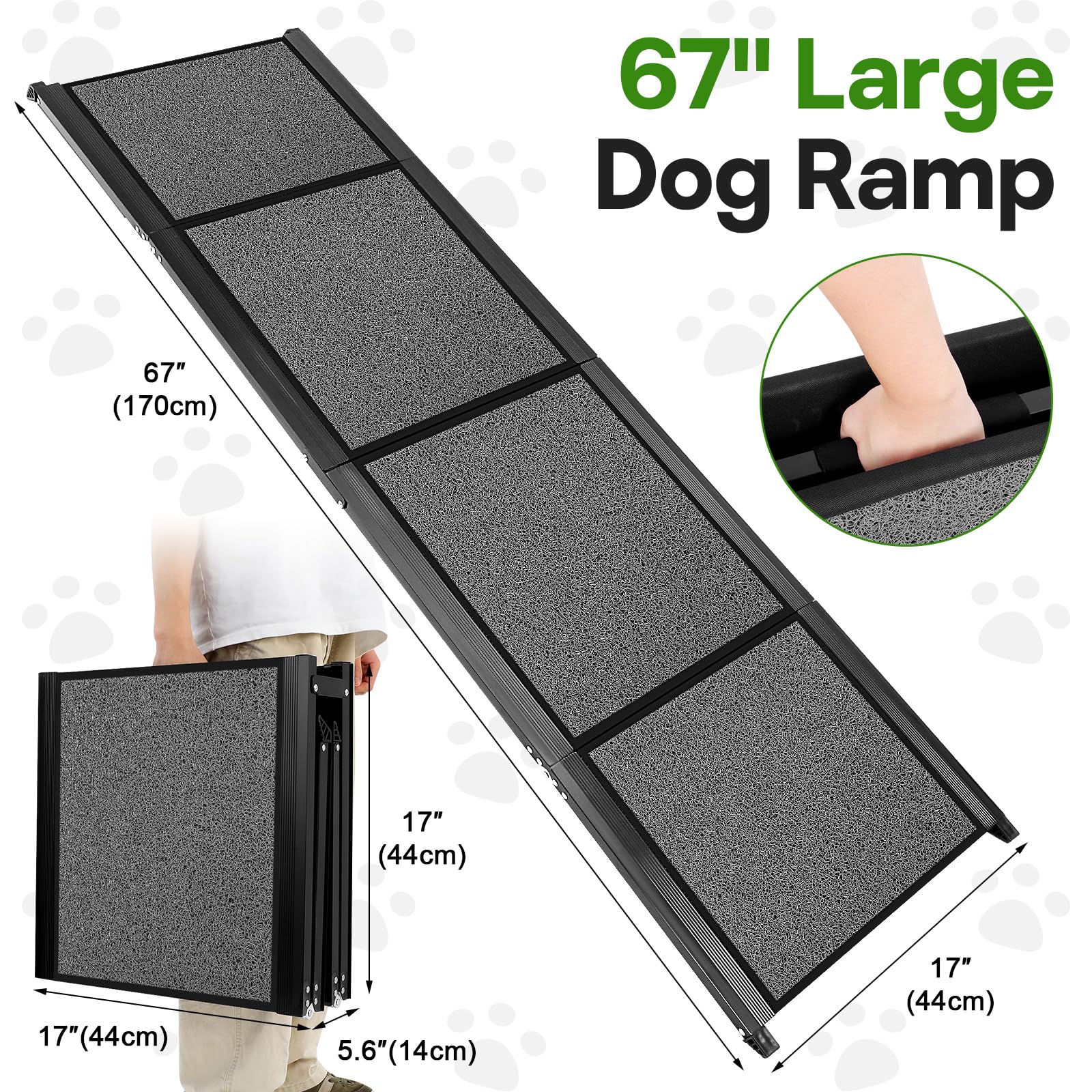 HEALLILY Rampe aluminium résistante, supporte des chiens lourds avec stabilité.