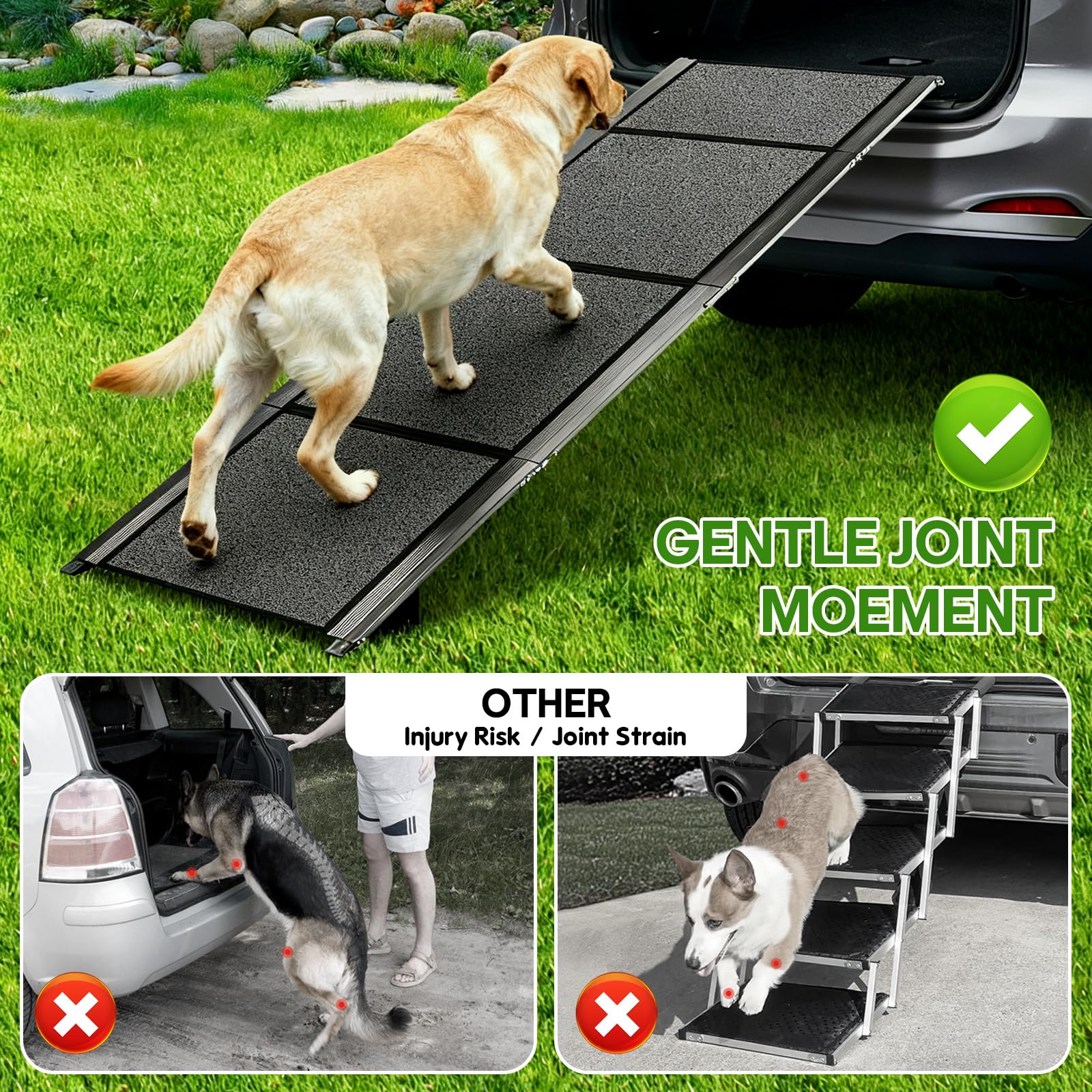 Rampe HEALLILY pliable 4 plis, rangement compact dans le véhicule