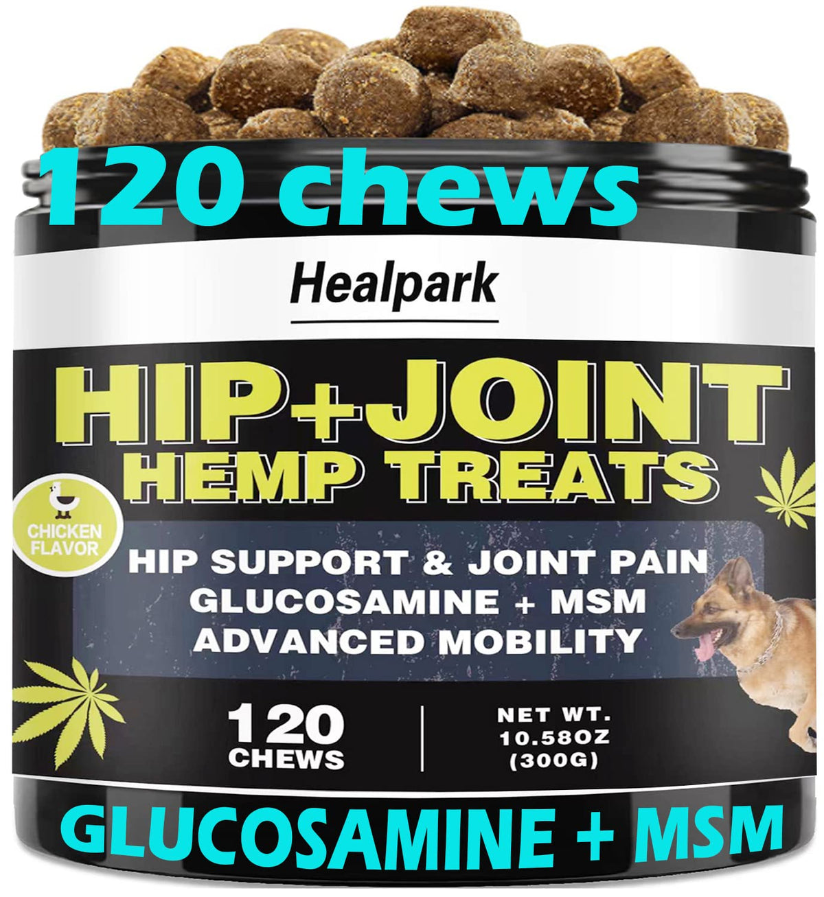 Healpark boîte 120 friandises, soutien potentiel des articulations.