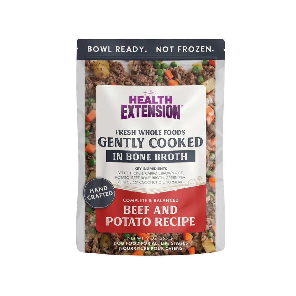 Health Extension Boeuf et Pomme de Terre en sachet, repas prêt-à-servir pour chien.