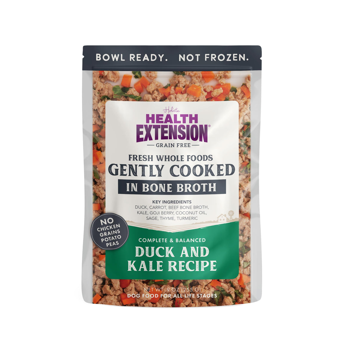 Health Extension Canard et Kale – sachet prêt à servir, pratique et sans réfrigération