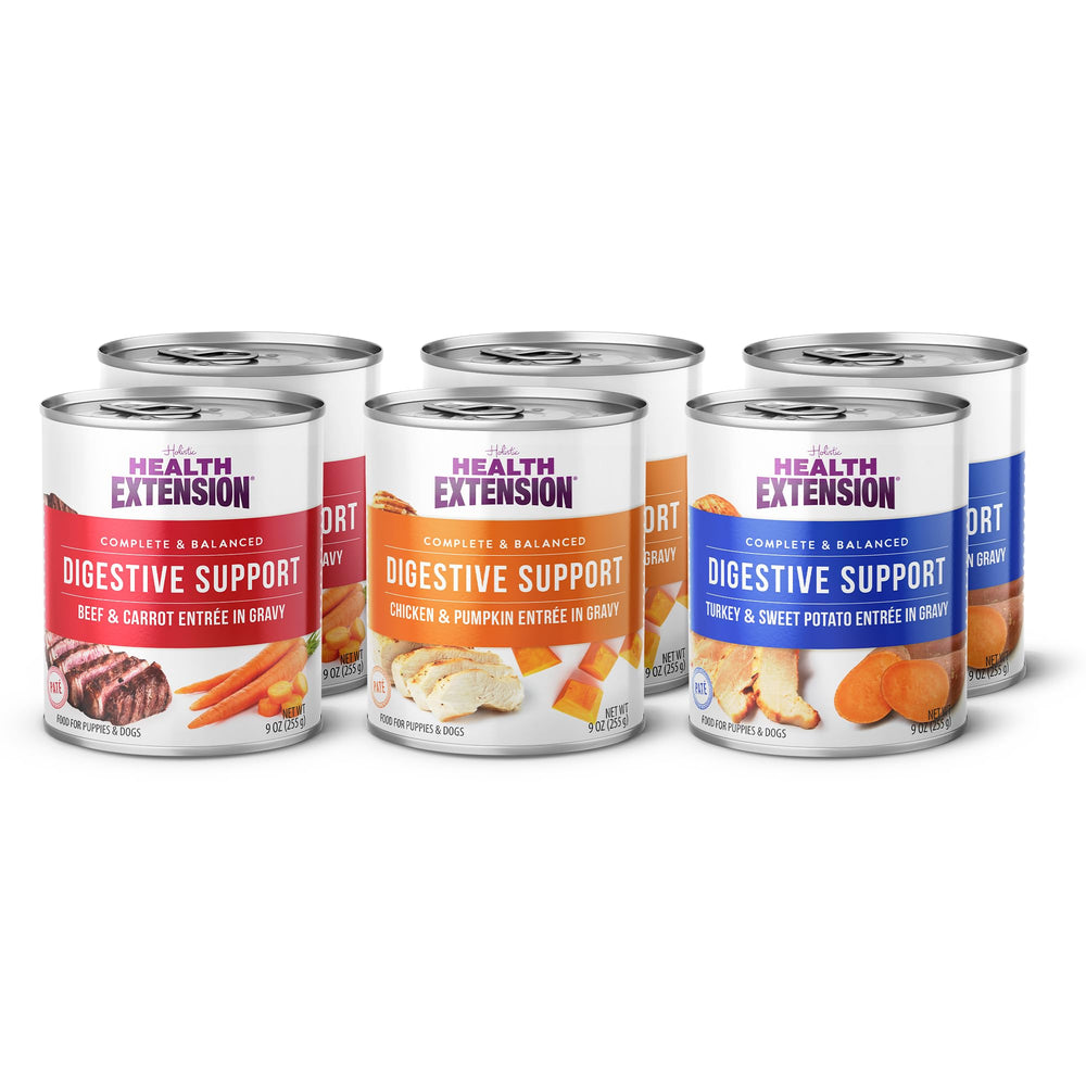 Health Extension Digestive Support boeuf-carotte pâtée, arôme riche et texture appétissante.