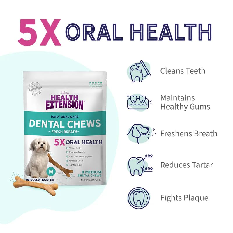 Health Extension haleine fraîche chien grâce à ces os dentaires savoureux.