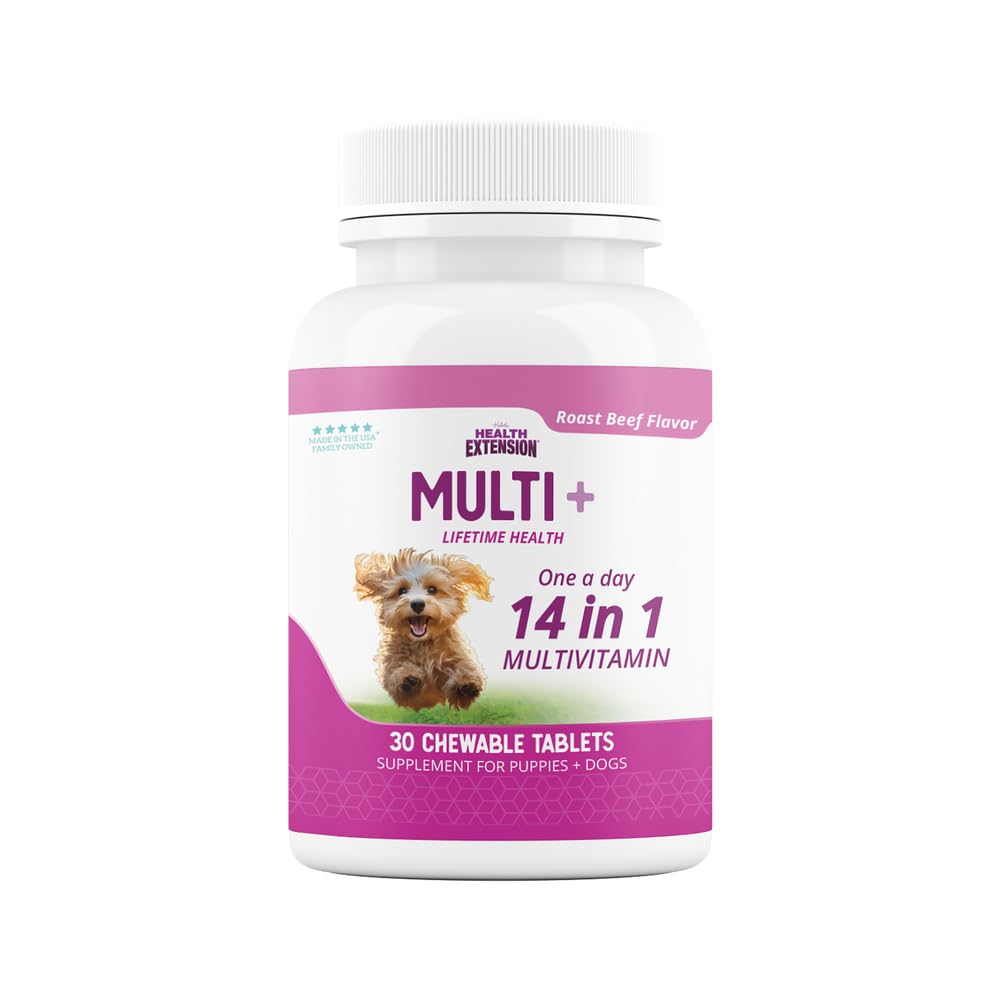 Health Extension Lifetime Multivitamin: bouteille pratique pour chiens, soutien nutritionnel quotidien.