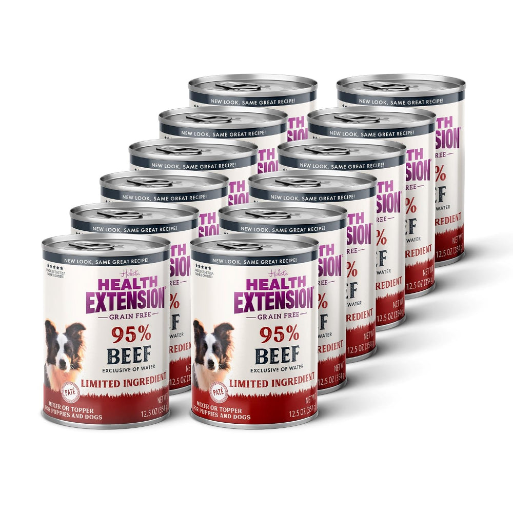 Health Extension – nourriture humide 95% boeuf sans céréales, goût appétissant et hydratante.