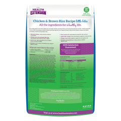 Health Extension Petites bouchées, portions et croquettes poulet-riz-brun favorisant énergie et digestion