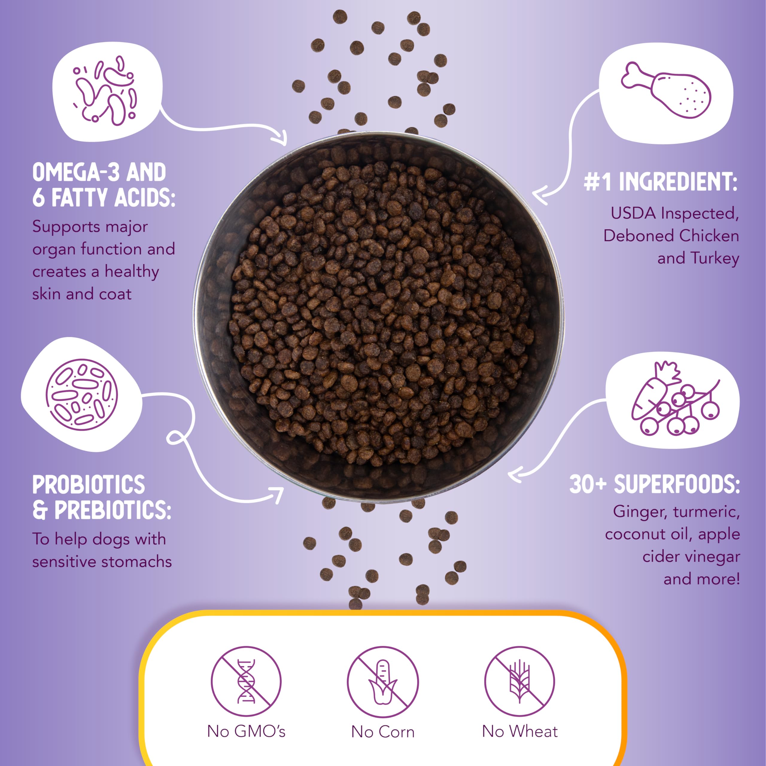 Health Extension, probiotiques et prébiotiques inclus, potentiel équilibre intestinal.