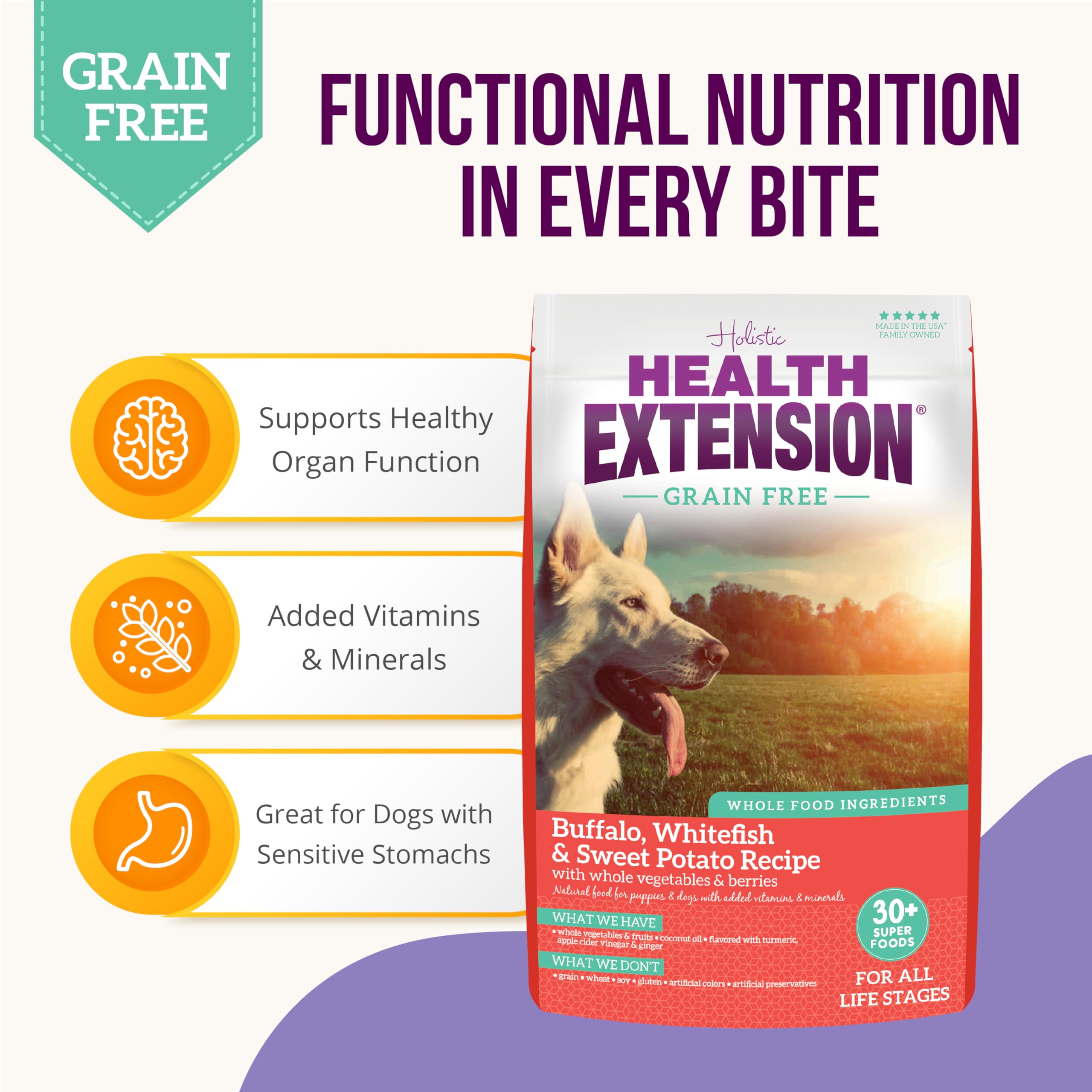 Health Extension probiotiques et prébiotiques pour une digestion équilibrée.