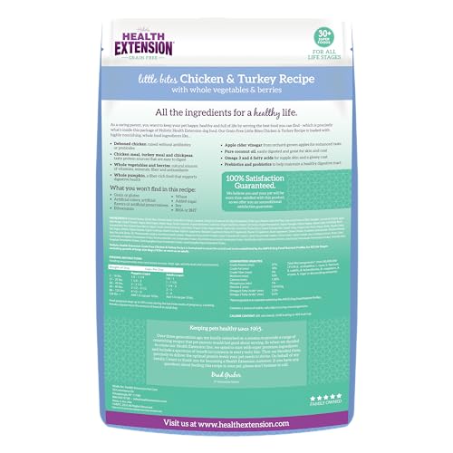 Health Extension - bouchées-petites-poulet-dinde, premier ingrédient protéique maigre pour muscles et énergie durable.