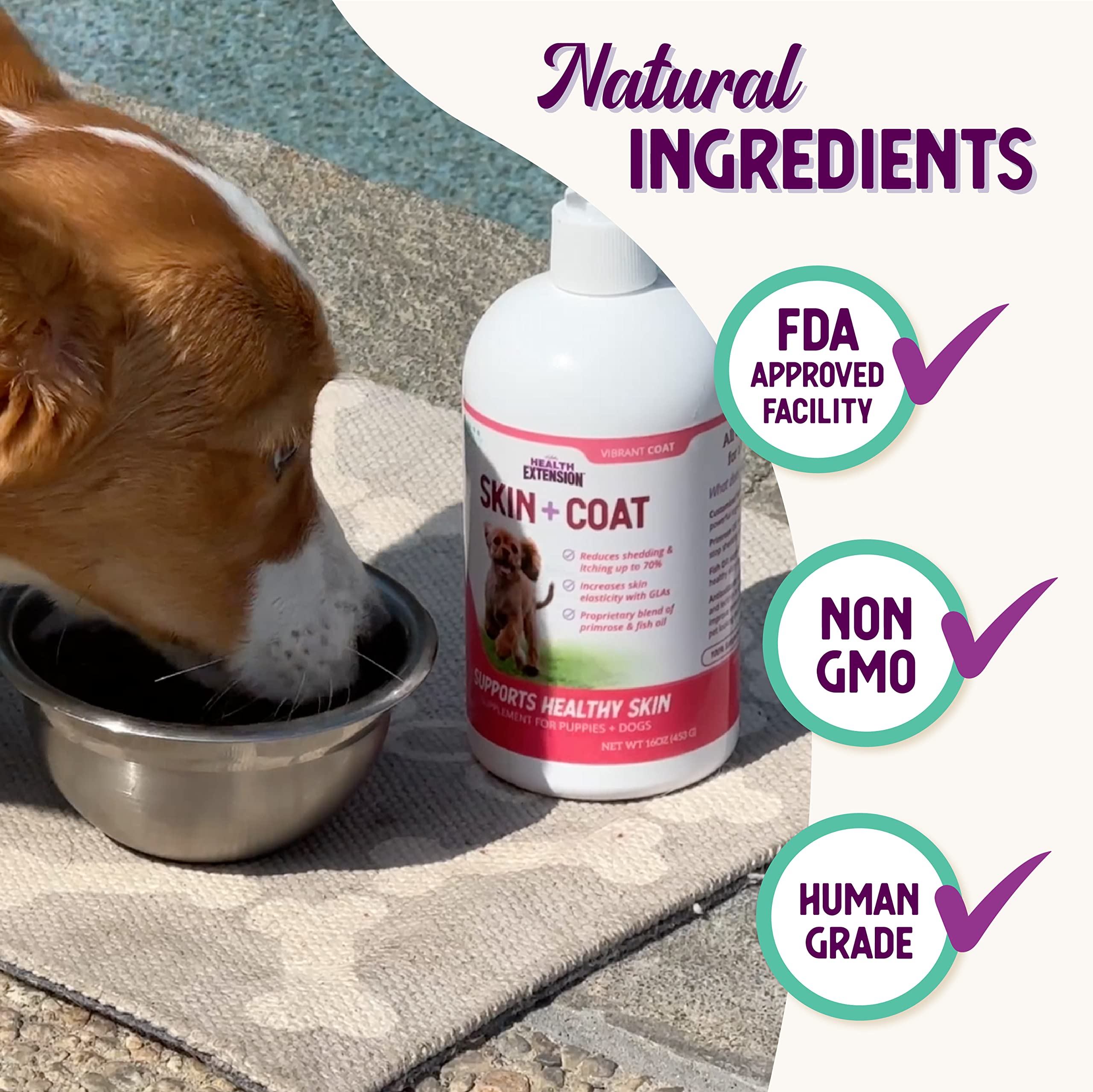Health Extension Skin et Coat: peau plus douce grâce au supplément naturel.