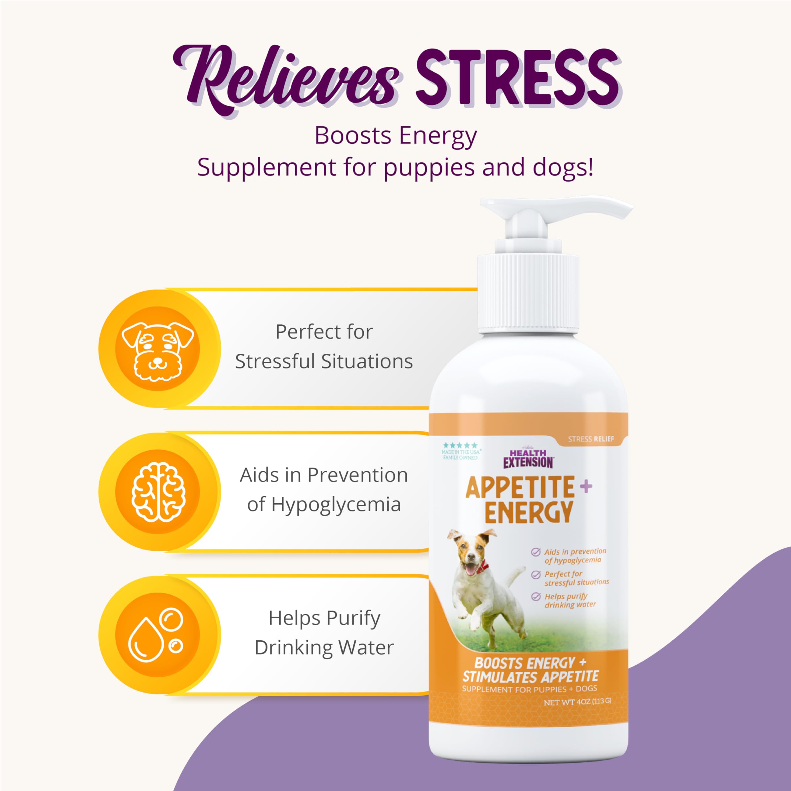 Health Extension Stress Relief - eau purifiée grâce au supplément.