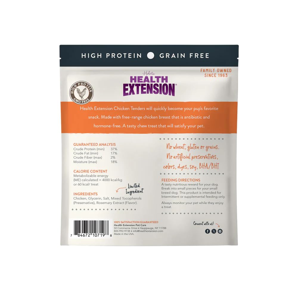 Health Extension Tendres Poulet Sans Graines – bouchées petites pour récompense d'entraînement.