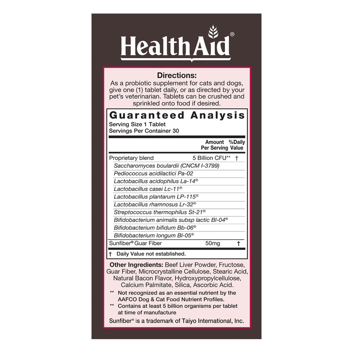 HealthAid PetProbio saveur boeuf foie bacon: goût naturel apprécié lors des repas.