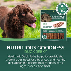 HEALTHFULS Canard poitrine – tranches savoureuses pour récompenser votre chien.