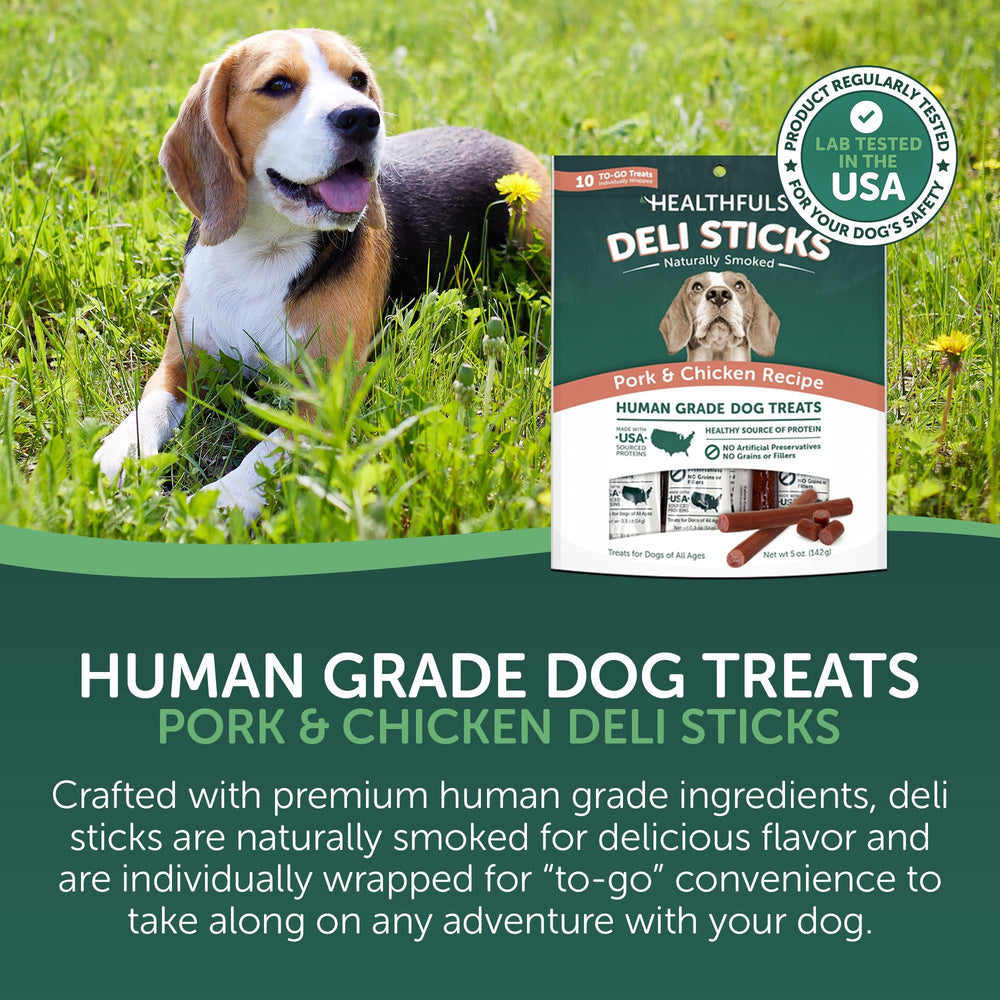 HEALTHFULS Deli Sticks sans gluten ideales pour chiens sensibles.